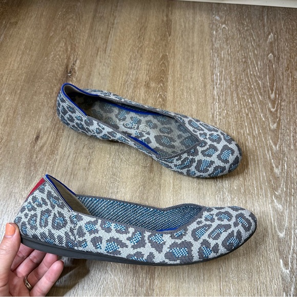 Rothys The Flat Gray Spotted Animal Print Knit Ballet Flats 9.5 - Picture 1 of 5